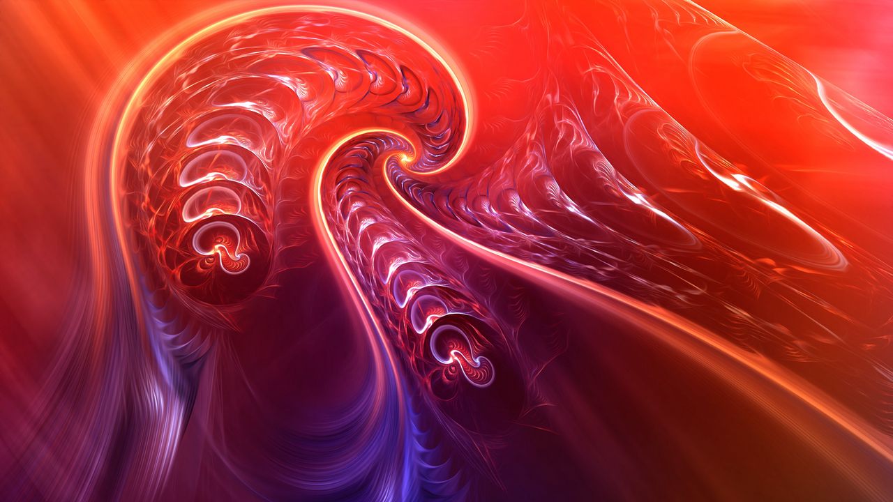 Wallpaper fractal, twisted, tangled, bright, abstraction