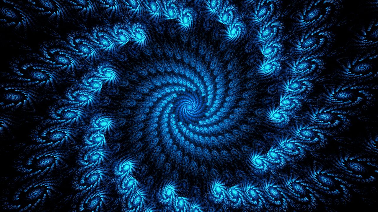 Wallpaper fractal, vortex, swirling, blue, abstraction