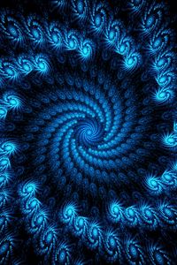 Preview wallpaper fractal, vortex, swirling, blue, abstraction