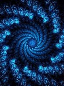 Preview wallpaper fractal, vortex, swirling, blue, abstraction