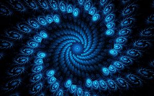 Preview wallpaper fractal, vortex, swirling, blue, abstraction