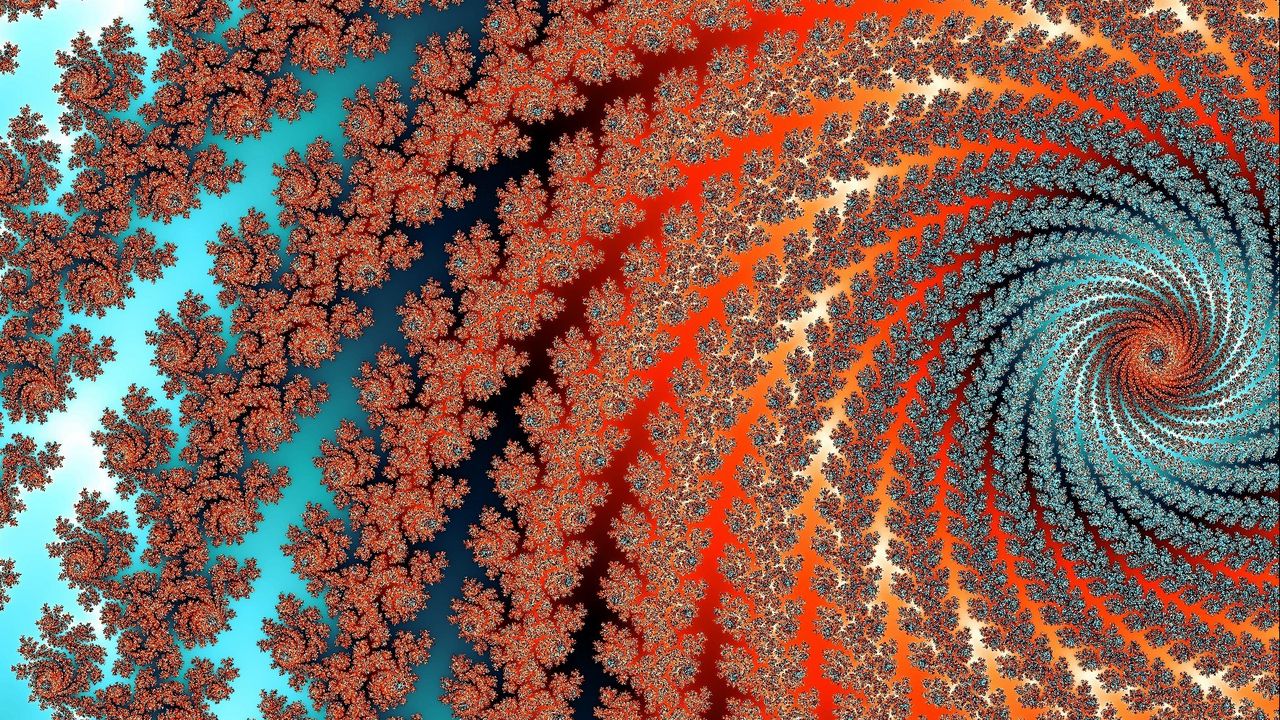 Wallpaper fractal, vortex, twisted, multicolored, abstraction, digital
