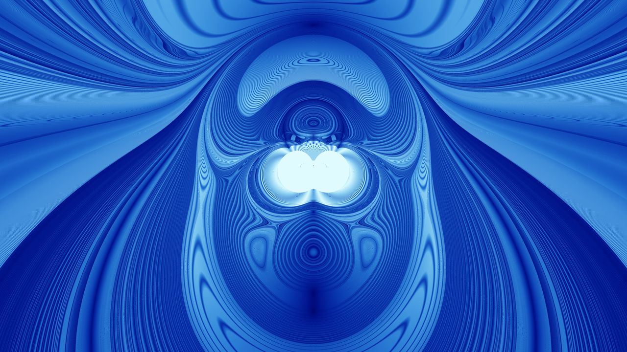 Wallpaper fractal, waves, distortion, abstraction, blue