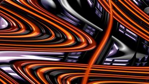 Preview wallpaper fractal, waves, wavy, glossy