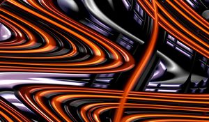 Preview wallpaper fractal, waves, wavy, glossy