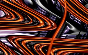 Preview wallpaper fractal, waves, wavy, glossy