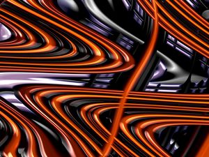 Preview wallpaper fractal, waves, wavy, glossy