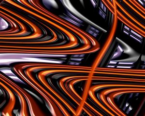 Preview wallpaper fractal, waves, wavy, glossy