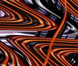 Preview wallpaper fractal, waves, wavy, glossy