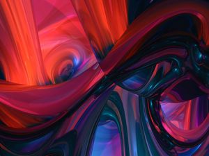 Preview wallpaper fractal, wavy, tangled, colorful, abstraction