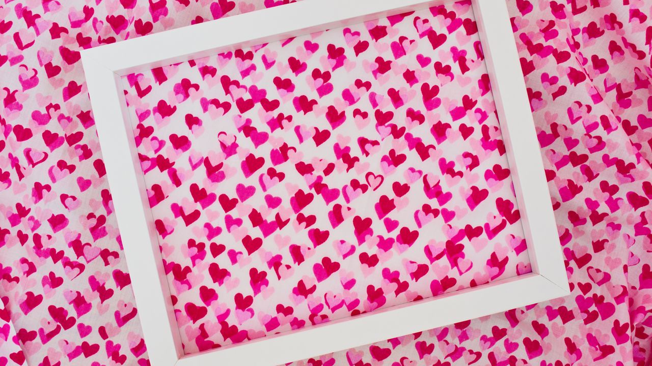 Wallpaper frame, hearts, pattern, background, pink, love