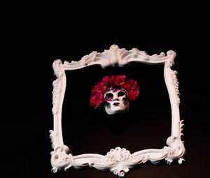 Preview wallpaper frame, mask, flowers, black