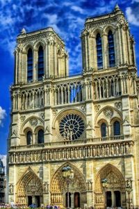 Preview wallpaper france, square, cathedral, sky, hdr