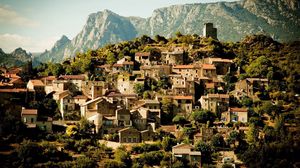 Preview wallpaper france, village houses, upland