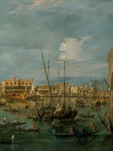 Preview wallpaper francesco guardi, venice from the bacino di san marco, oil, canvas, baroque