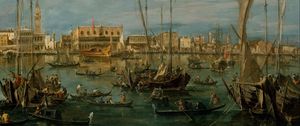 Preview wallpaper francesco guardi, venice from the bacino di san marco, oil, canvas, baroque