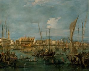 Preview wallpaper francesco guardi, venice from the bacino di san marco, oil, canvas, baroque