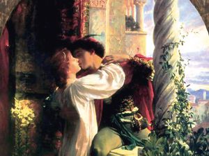 Preview wallpaper frank dicksee, romeo and juliet, kiss, art, love, tenderness