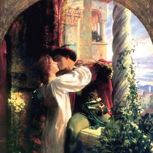 Preview wallpaper frank dicksee, romeo and juliet, kiss, art, love, tenderness