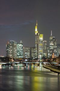 Preview wallpaper frankfurt am main, hessen, germany, bridge, building, evening