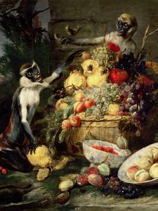 Preview wallpaper frans snyders, monkeys stealing fruit, picture, baroque, flanders