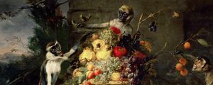 Preview wallpaper frans snyders, monkeys stealing fruit, picture, baroque, flanders