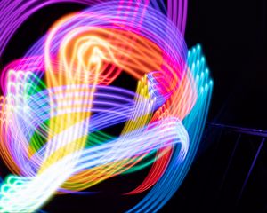 Preview wallpaper freezelight, long exposure, colorful, lines, glow