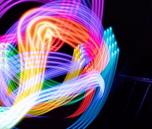 Preview wallpaper freezelight, long exposure, colorful, lines, glow