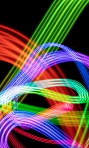 Preview wallpaper freezelight, neon, multicolored, lines, winding