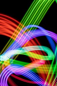 Preview wallpaper freezelight, neon, multicolored, lines, winding