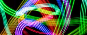 Preview wallpaper freezelight, neon, multicolored, lines, winding