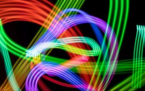 Preview wallpaper freezelight, neon, multicolored, lines, winding