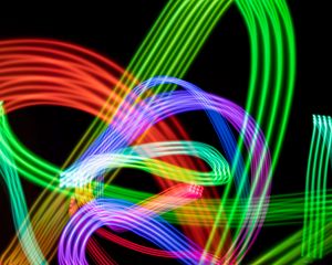 Preview wallpaper freezelight, neon, multicolored, lines, winding