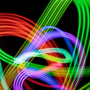 Preview wallpaper freezelight, neon, multicolored, lines, winding