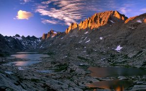 Preview wallpaper fremont peak, wyoming, rocks, mountains, shade