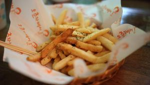 Preview wallpaper french fries, appetizing, greens