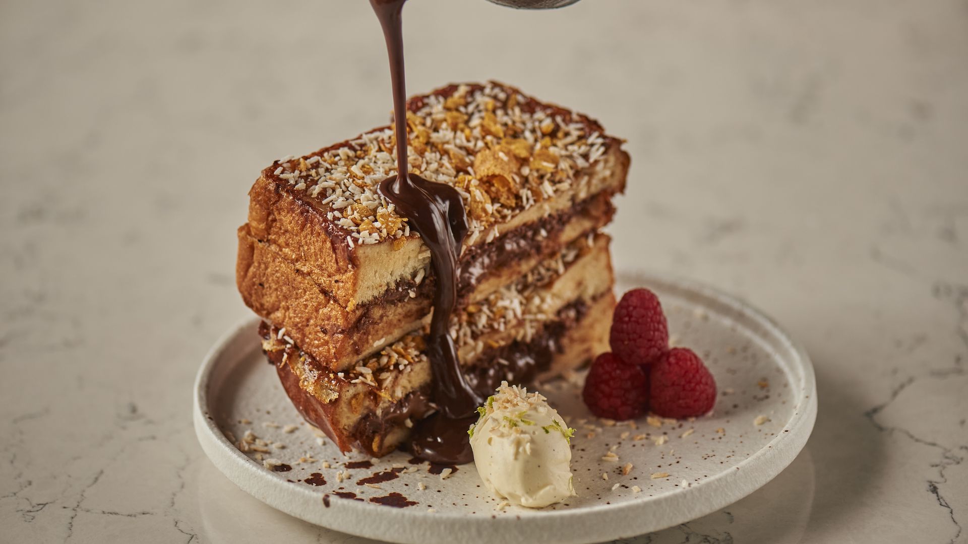 Download wallpaper 1920x1080 french toast, toast, chocolate, dessert