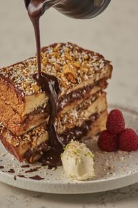 Preview wallpaper french toast, toast, chocolate, dessert, food