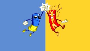 Preview wallpaper friendship, clap, blue, yellow