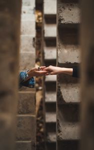 Preview wallpaper friendship, hands, touch, rings, wall