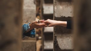 Preview wallpaper friendship, hands, touch, rings, wall