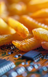 Preview wallpaper fries, potatoes, slices, chip, macro