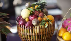 Preview wallpaper fruit, basket, food, appetizing