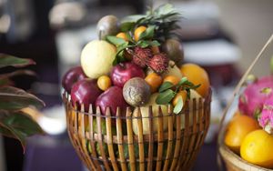 Preview wallpaper fruit, basket, food, appetizing