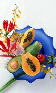 Preview wallpaper fruit, cutting, plate