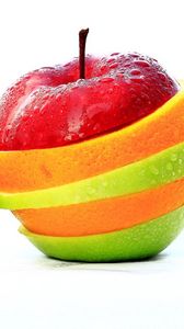 Preview wallpaper fruit, segments, apple, orange