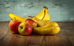 Preview wallpaper fruits, apples, bananas, pears