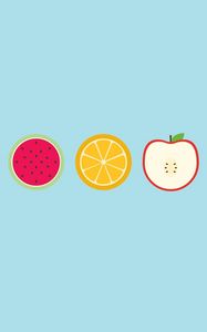 Preview wallpaper fruits, apples, pies, lemon, kiwi, watermelon, orange