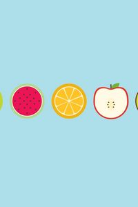 Preview wallpaper fruits, apples, pies, lemon, kiwi, watermelon, orange