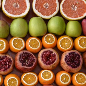 Preview wallpaper fruits, apples, pomegranates, oranges, grapefruits, ripe